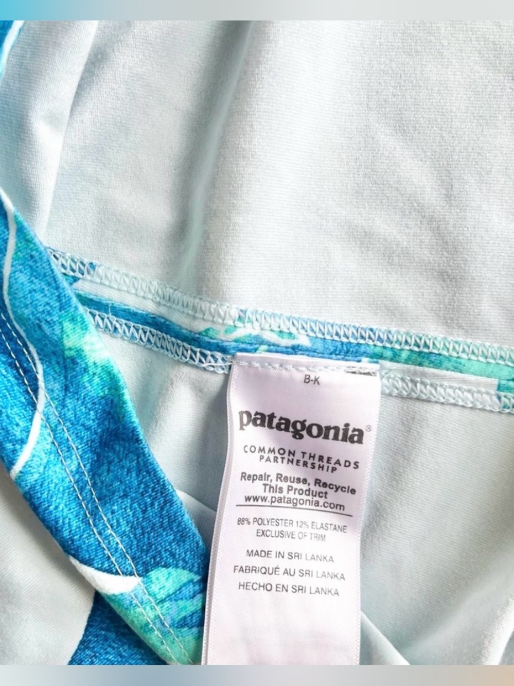 Patagonia Tropical Leaf Blue Print Skirt – Size Small - Picture 7 of 7